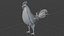 Poule Coq Noir Rigged Low Poly