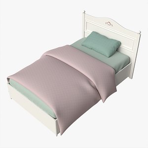 Children Bed with Headboard Decorated 3D