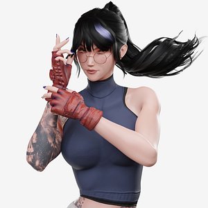 3D Stylized Female Fighting Character - Rin