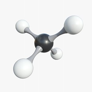 Methane Molecule With PBR 4K 8K