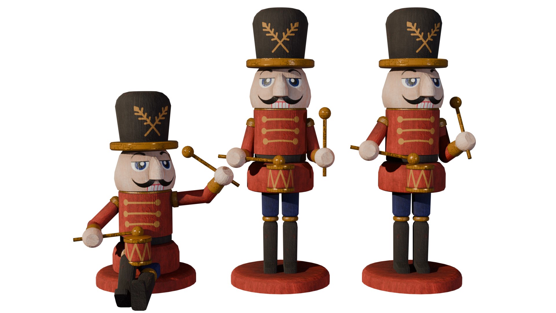 3D model Low Poly Stylized Nutcracker Toy Soldier  Rigged  Animated Idle  Sit https://p.turbosquid.com/ts-thumb/kb/nHwuIK/Qg/nutcrackerall02/png/1765656196/1920x1080/fit_q87/41bcd05e806a11de44d25ed80fc0f51c09bdc5b4/nutcrackerall02.jpg