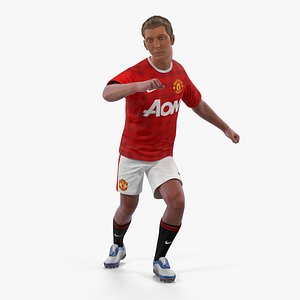 3D soccer football player united model