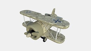 3D Airplane Cartoon A09 Desert Camouflage - Classic Aircraft