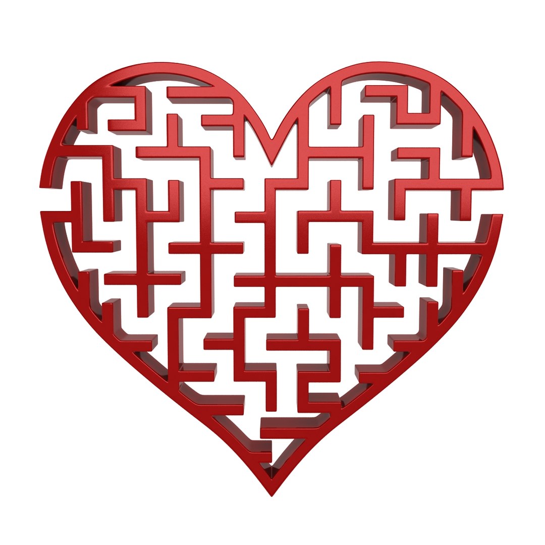 heart 3d model maze
