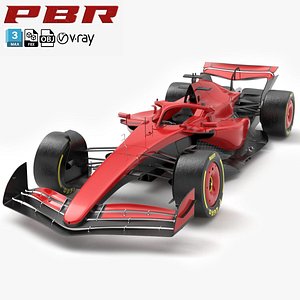 Red F1 2025 Formula 1 Race Car PBR model