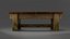 Old Wooden Bench with Moss and Dirt Lowpoly PBR 3D Model