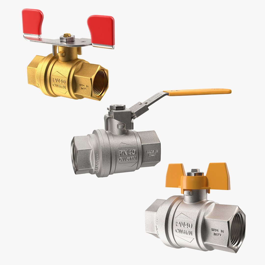 Flanged Ball Valves Collection 3D model preview