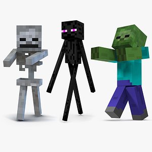 3D minecraft characters rigged