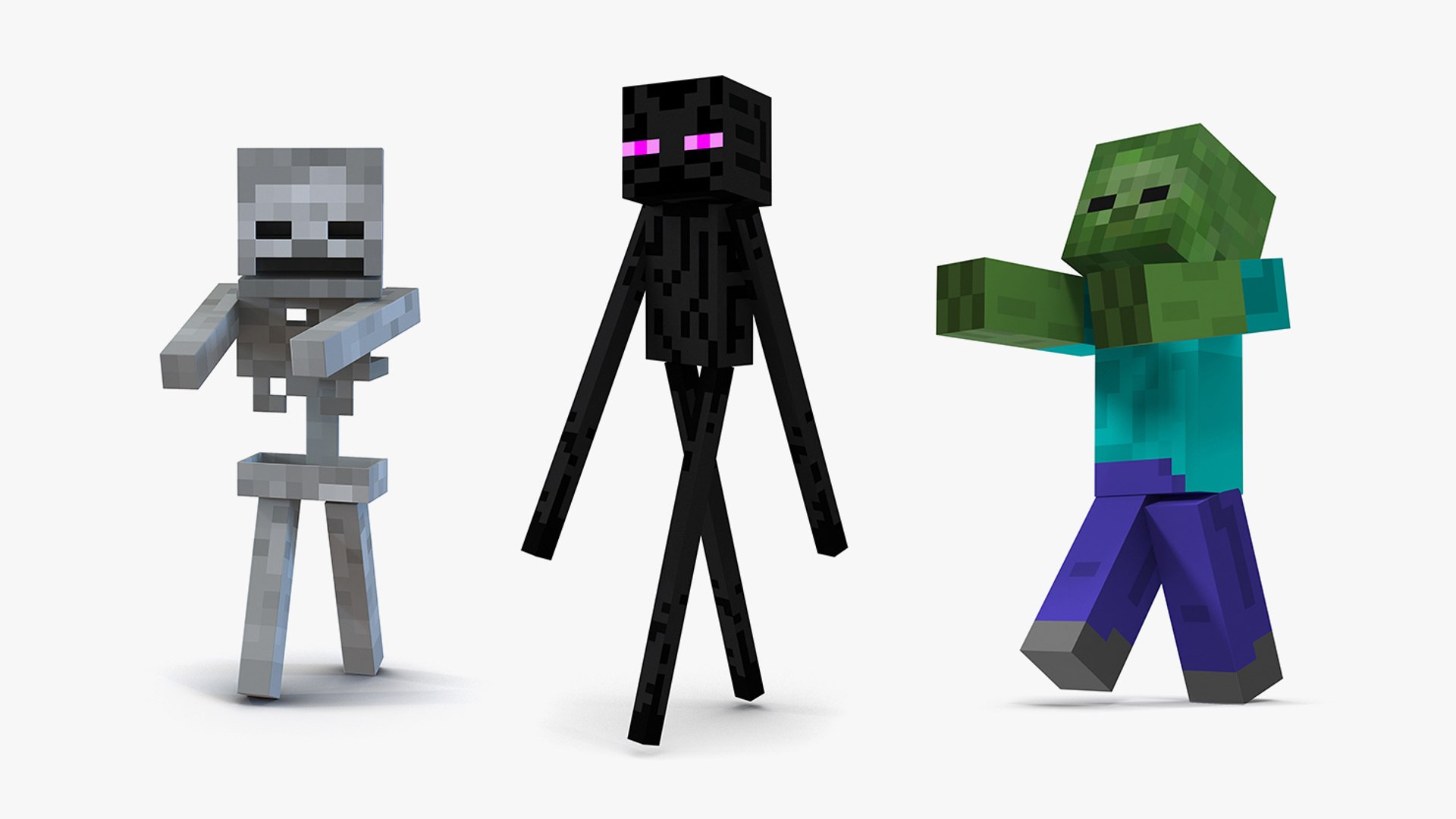 Minecraft Characters Rigged Collection for Cinema 4D 3D model preview