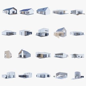 3D 20 Houses - Created with fully parametric Revit Families
