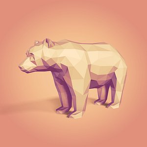 Low Poly Bear Figurine - Ready for 3D Printing