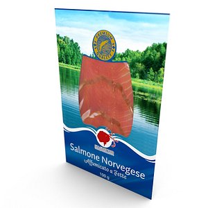 3d salmon slices pack model