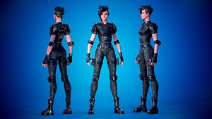 Stylized Female Soldier - Modular Character 3D