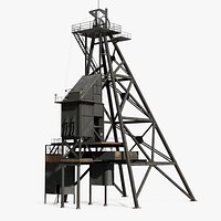 Mining Shaft Headframe Tower Black