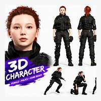 Realistic SWAT Officer Woman 3D Character