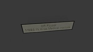 3D Name Plate model