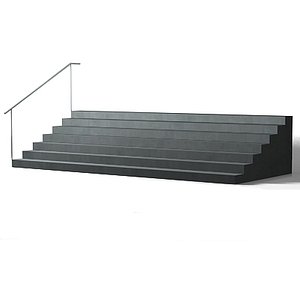 free outdoor stairs metal 3d model