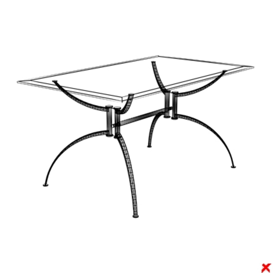 3d table glass model