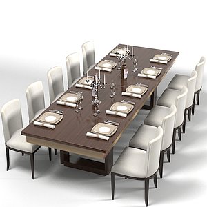 modern dining table 3d model