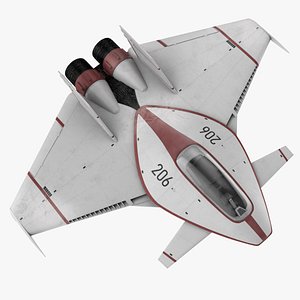 Futuristic Racer Spacecraft Rigged