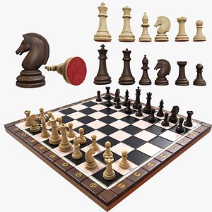 wooden chess set Game Ready