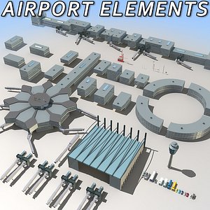 airport elements module 3d model