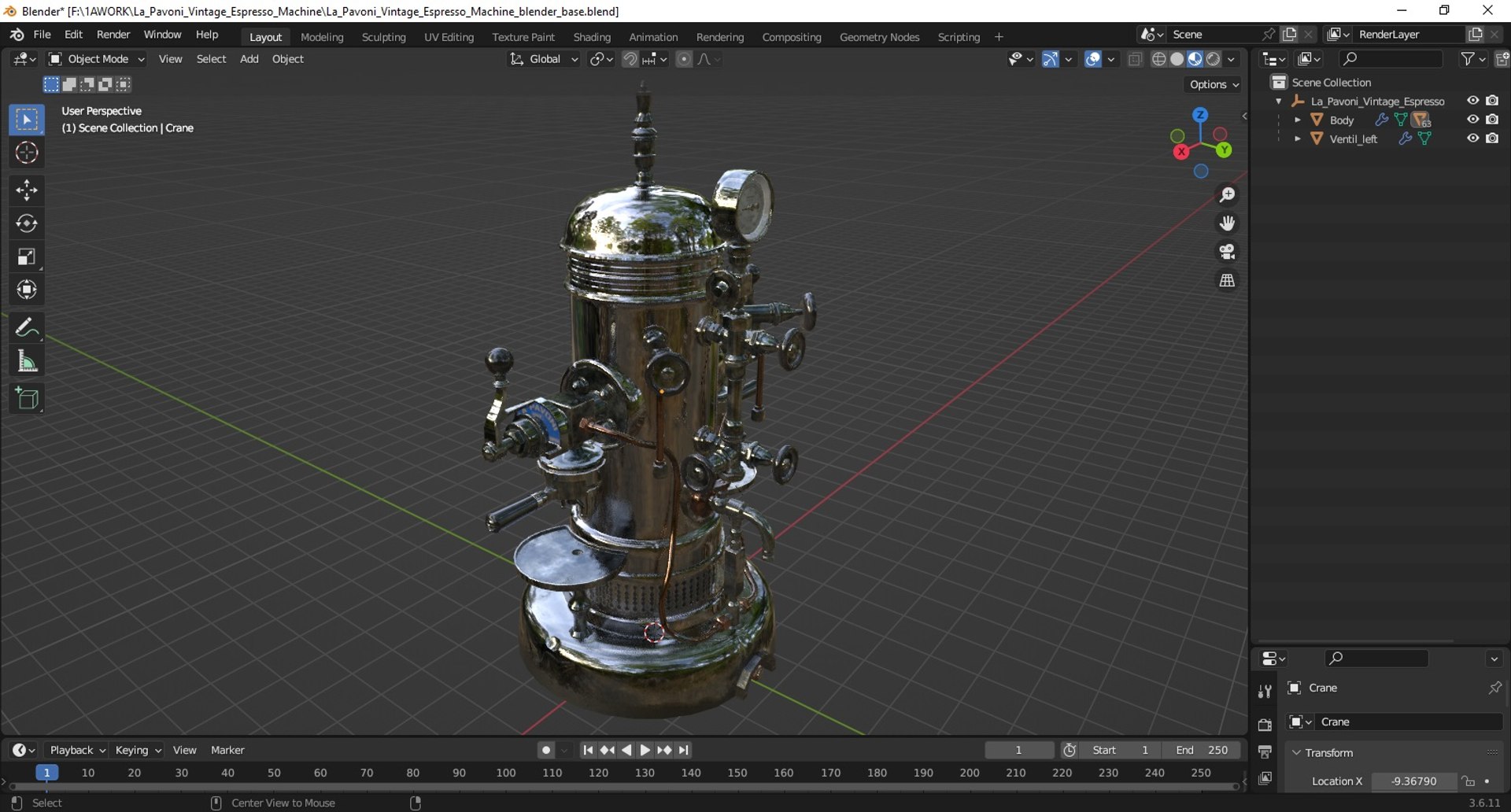 3D Model La Pavoni Vintage Espresso Machine TurboSquid 2296447