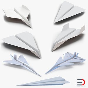 3d model of paper planes