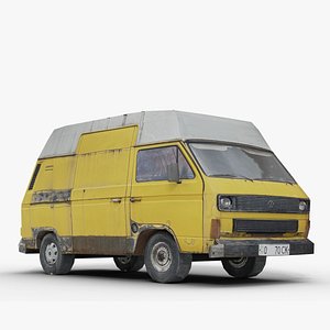 3D Yellow Car - LowPoly model