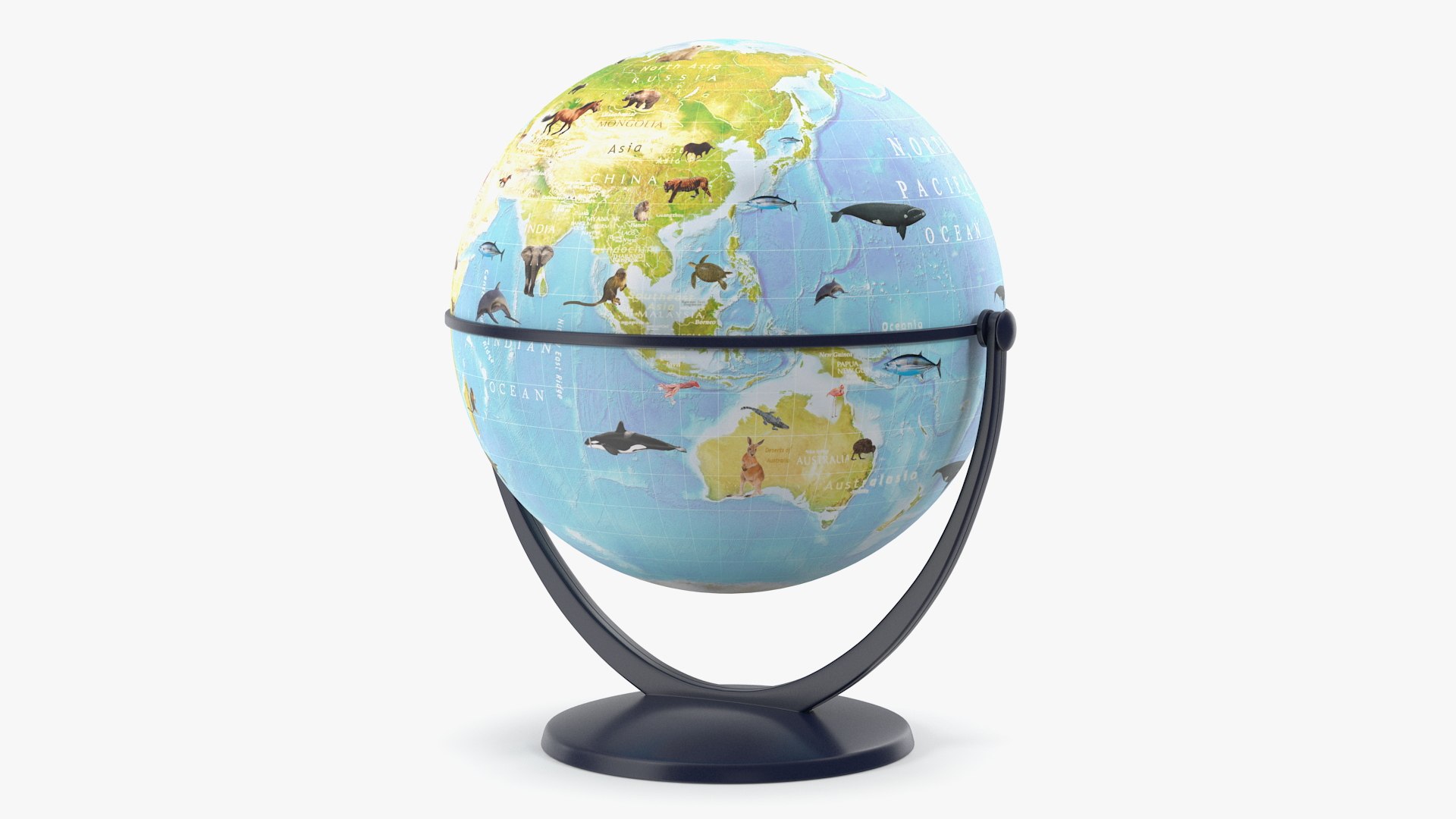 Animals World Globe with Stand 3D - TurboSquid 1879416