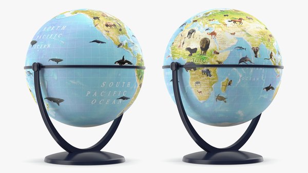 Animals World Globe with Stand 3D - TurboSquid 1879416