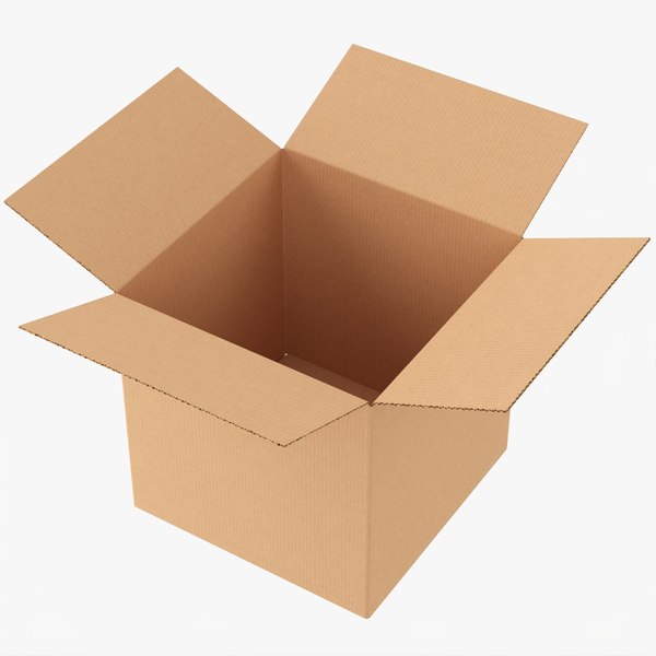 Open cardboard box mockup 03 3D model