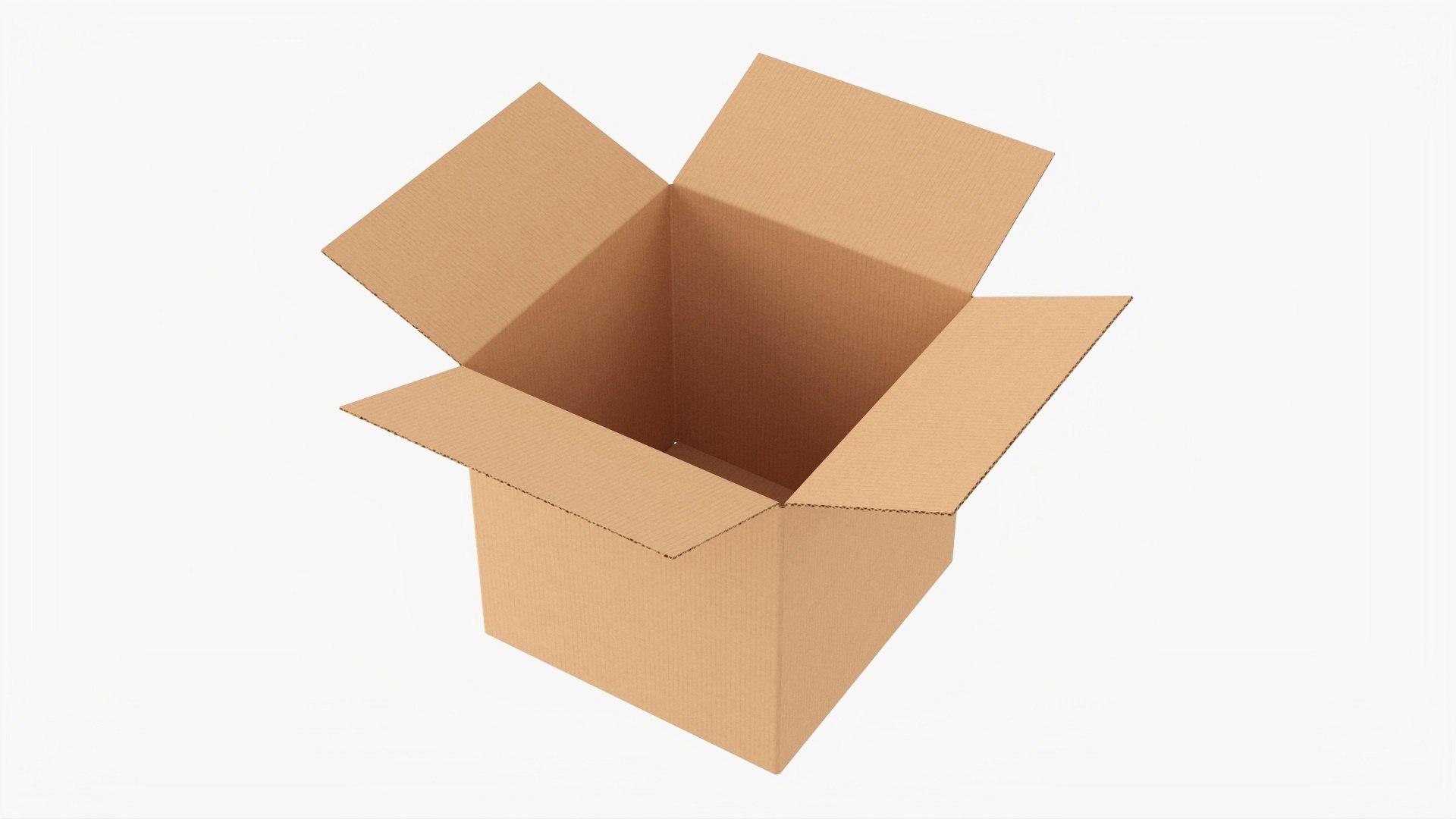 Open Cardboard Box Mockup 03 3D Model - TurboSquid 1766358