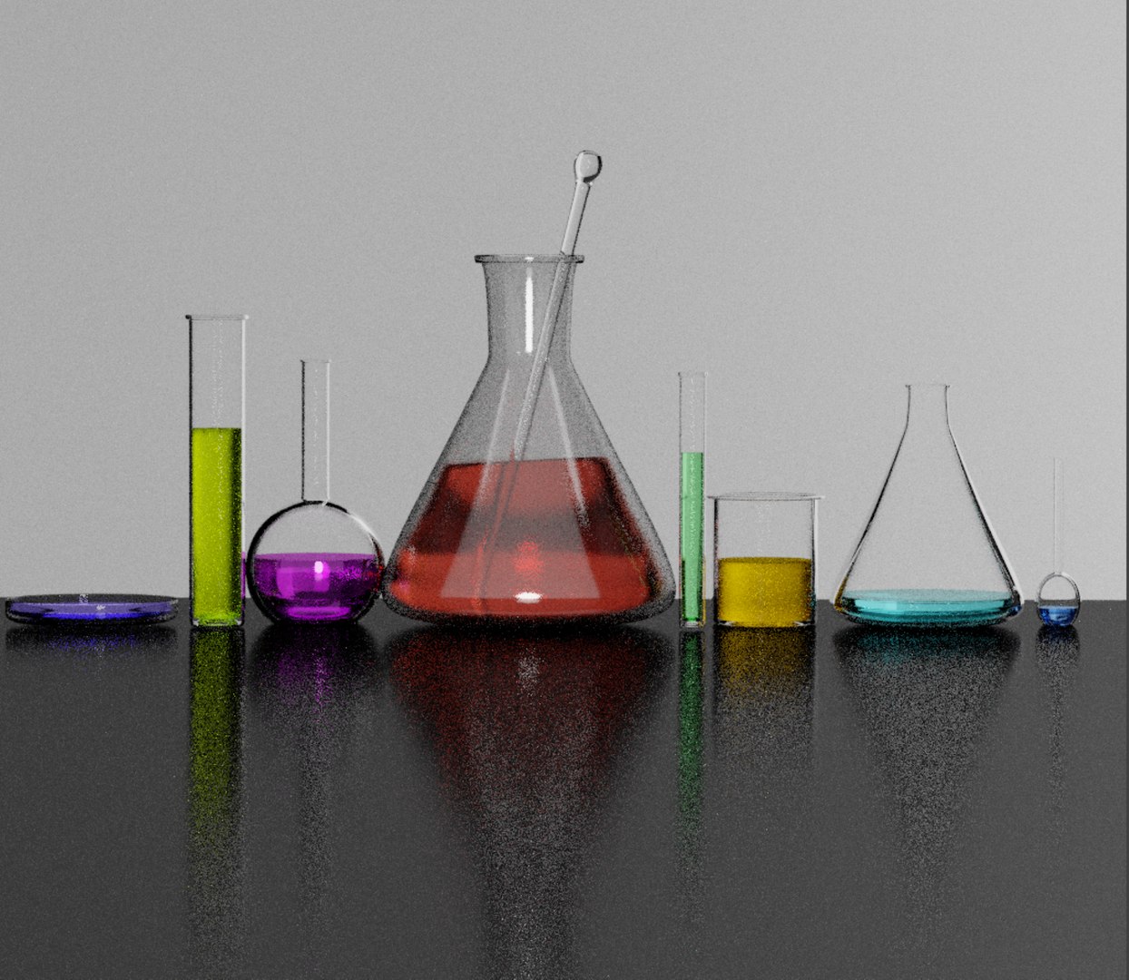 3D Laboratory Glassware And Chemical Flasks Set Model - TurboSquid 2630225