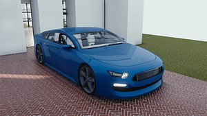 3D car blender eevee brandless model