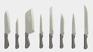 3D Kitchen Knife Pack model