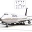 Boeing 747-300 United Rigged 3D Model