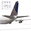 Boeing 747-300 United Rigged 3D Model