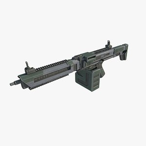 Science fiction style light machine gun model