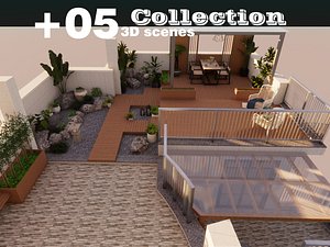 Patio Backyard and Garden-A7 3D model