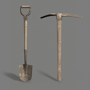 3D pickaxe shovel pack