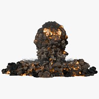 Nuclear Explosion from the ground - in 840 frames - 3D Volume simulation VDB sequence files