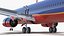 3D Southwest Airlines Boeing 737-900 ER with Cabin and Doors Rigged for Maya