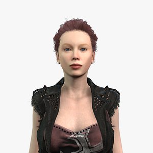 Animation and game ready woman character 3D model