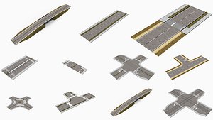 3D Highway Streets and Construction Roads