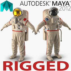 Chinese Space Suit Haiying Rigged for Maya 3D Model