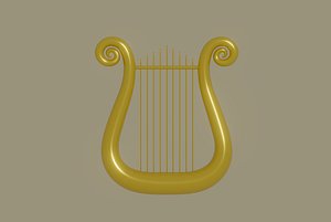 golden lyre gold 3D model