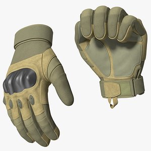 Shockproof Gloves Khaki Rigged