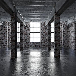 base loft interior scene 3d model