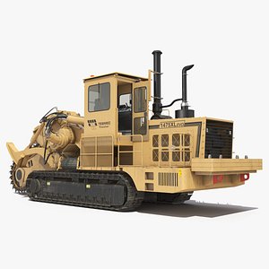 3D Chainsaw Trencher Tesmec 1475 XL EVO Dirty Rigged model